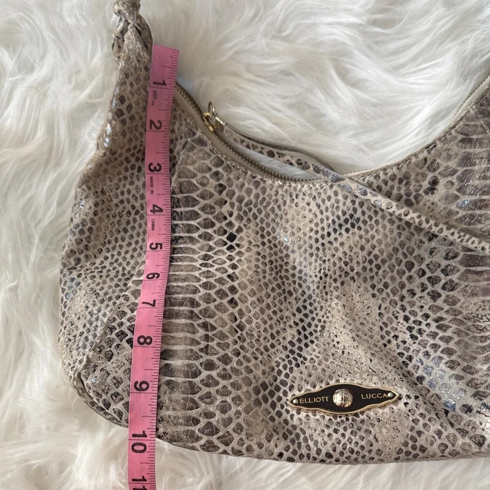 Elliott Lucca Snakeskin Pattern Leather Shoulder Bag - Picture 12 of 15